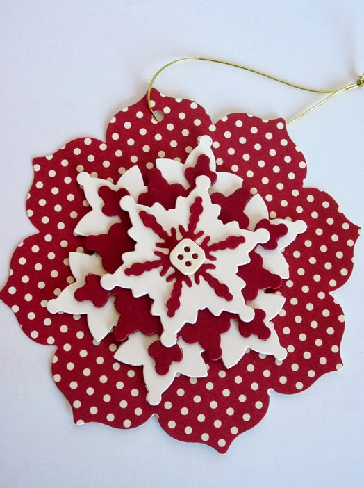 red and white snowflake ornament 1