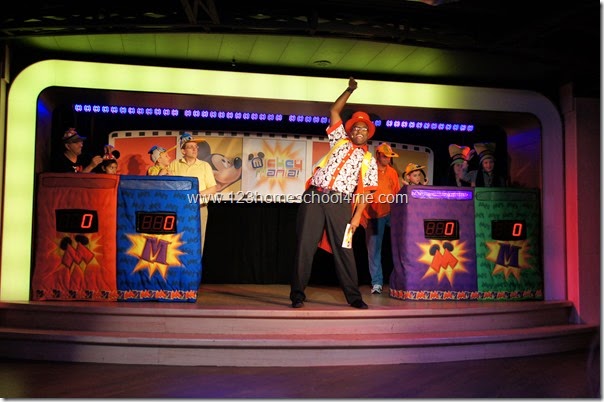 Mickey Mania gameshow for families on Disney Cruise LIne Mickey Mania gameshow for families on Disney Cruise LIne