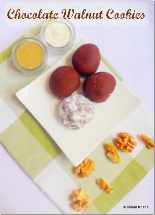 Chocolate Walnut Honey Cookies Recipes eggless-1