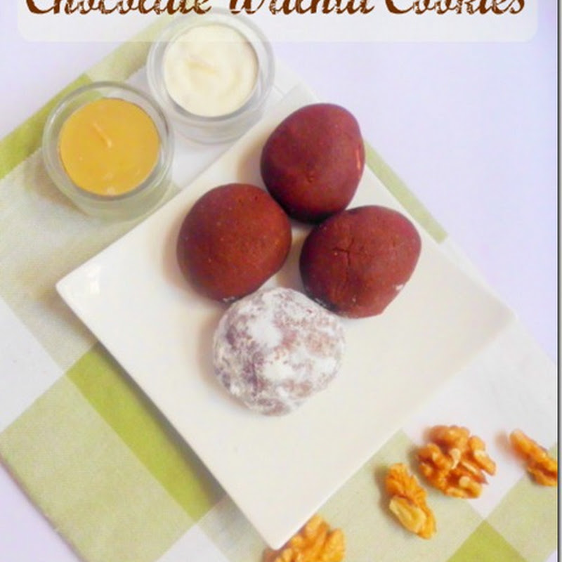 Eggless Chocolate Walnut Cookies | Brownie Cookies Recipe