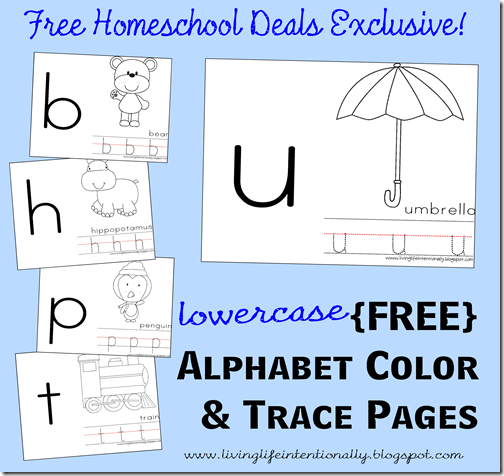 Free Lowercase Alphabet Color and Trace Pages