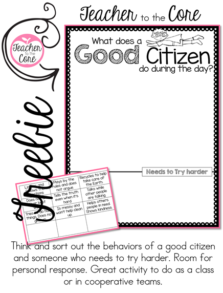Freebie about Citizenship from Teacher to the Core