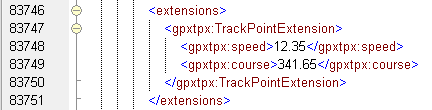 Detail of an XML file in XMLSpy