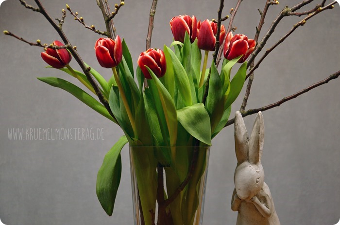 rote Tulpen (06) mit Kirschblütenzweigen am FridayFlowerday