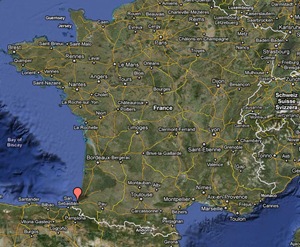 Mapa da França - Biarritz