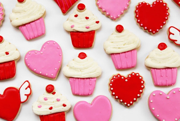 heart & cupcake cookies