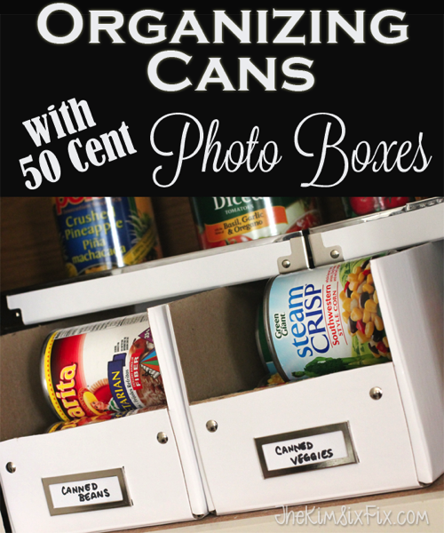 Organizing Cans with Photo Boxes