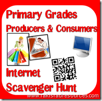 Primary Grades Internet Scavenger Hunt - Producers & Consumers by Raki's Rad Resources