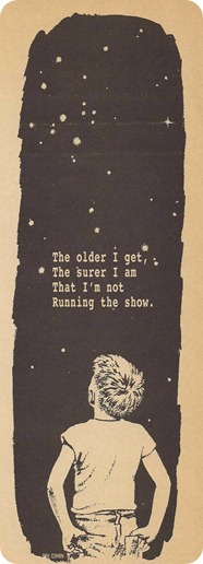 The older I get, the surer I am that im not running the show