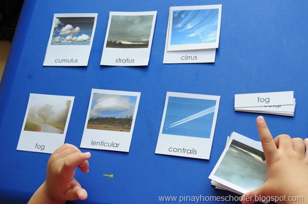 FREE Clouds 3 Part Cards for Preschoolers