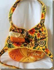 crochet yellow bag detail