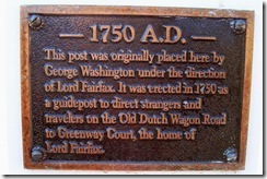 Plaque located on the White Post Column