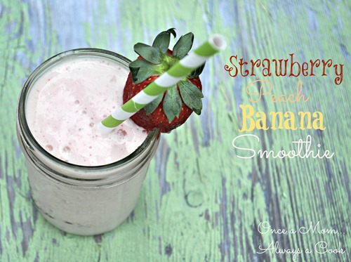 strwberry, peach. banana smoothie