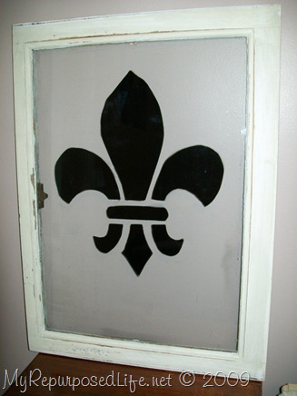 window painted with stencil