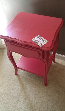 painted french table...coral