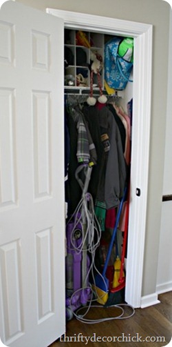 messy coat closet
