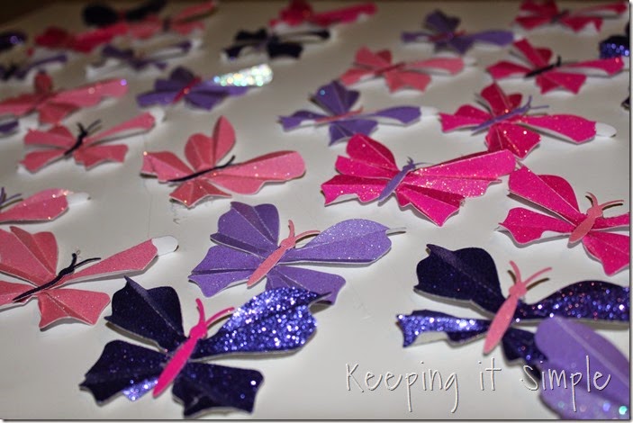 Little girl's room idea glitter paper butterflies (2)