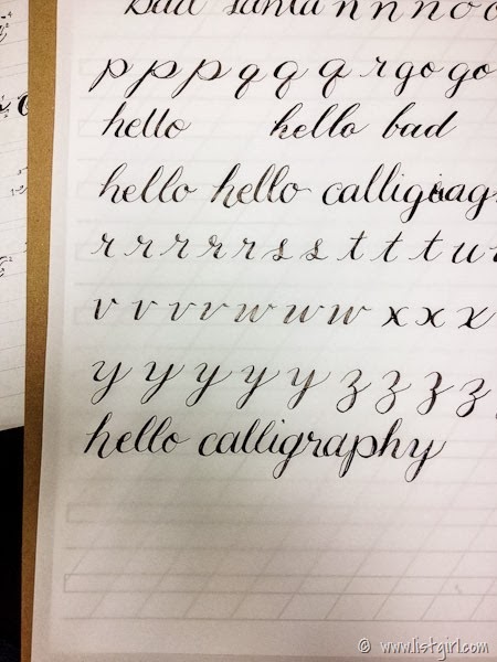 Fabulous Adventures of Listgirl: Calligraphy Class @ Paper Tales