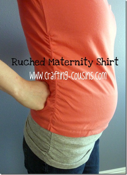 ruched maternity shirt text