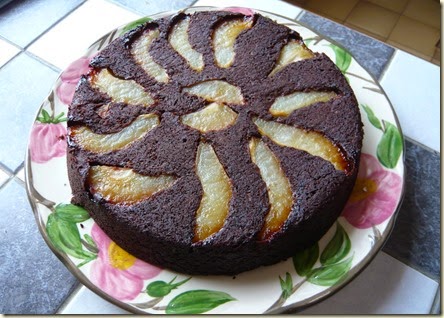 pear and chocolate brownie cake
