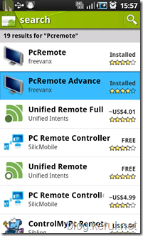 PCRemote at Android Market