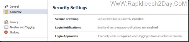Facebook Security Settings - further protection
