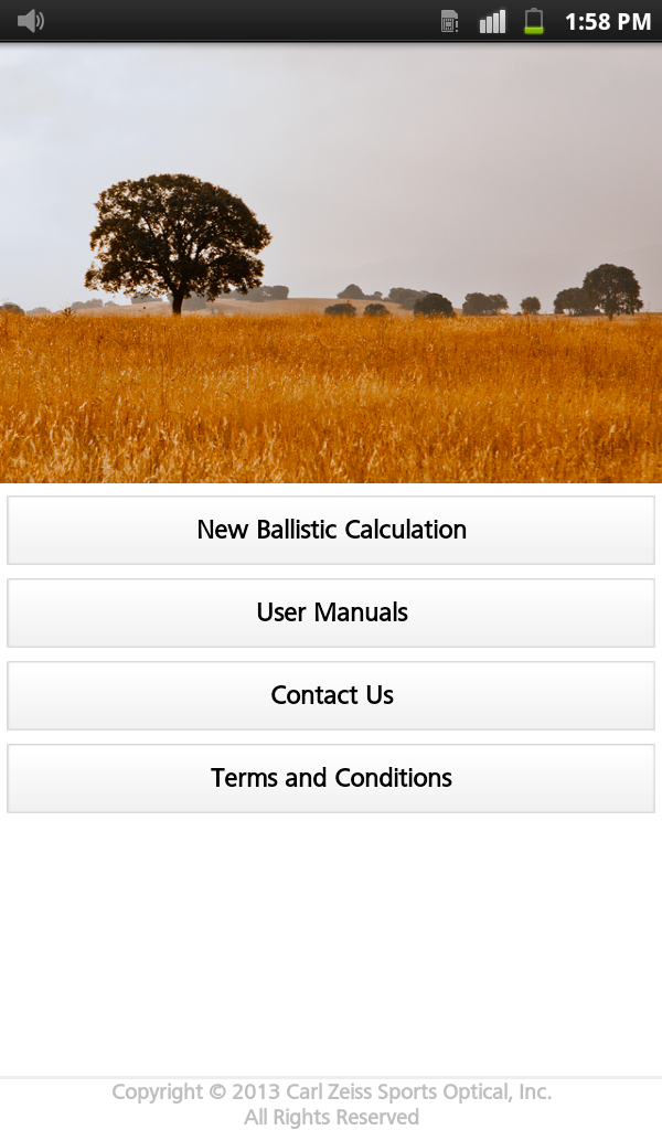 Ballistic Calculator Screen 1