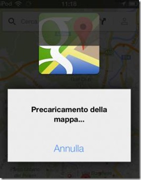 Precaricamento della mappa Google Maps