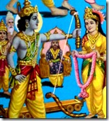 Rama lifting Shiva's bow