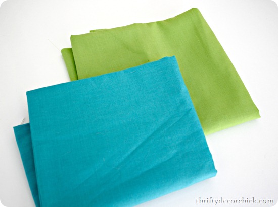 aqua and green fabric