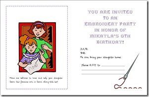 SAMPLE Embroidery Party Invite - inside
