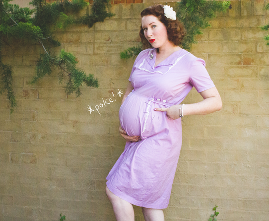 If I poke hard enough, do you think my belly will pop? XD  33 weeks pregnant | Lavender & Twill