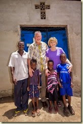 Pastor Tchapo's Tsito Village AG Church in Togo. AG missionary Mark Alexander and his wife Vickie.