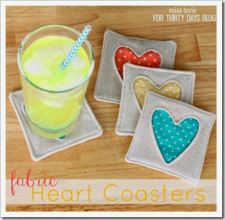 001 Fabric Heart Coasters