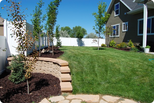 landscaped yard with fence 003