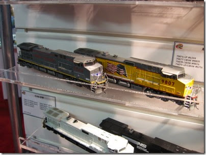 IMG_5328 HO-Scale Union Pacific AC4400CW #6344 & C44-9W #9807 by Athearn at the WGH Show in Portland, OR on February 17, 2007