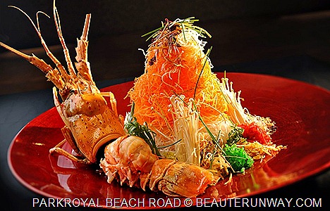 PLAZA BRASSERIE BUFFET FEAST & REUNION DINNER XO Yu Sheng  Lobster, Salmon, Silver Fish, Chicken Floss, Chinese Sausages, Daikon Sprouts Crispy Fish Skin Shredded Red White Carrots Enoki Mushrooms Chef’s Secret Sweet Sauce PARKROYAL BEACH ROAD