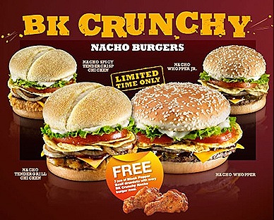 Burger King Crunchy Nacho Burgers