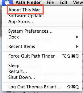 Click on the  Apple icon in the menu bar