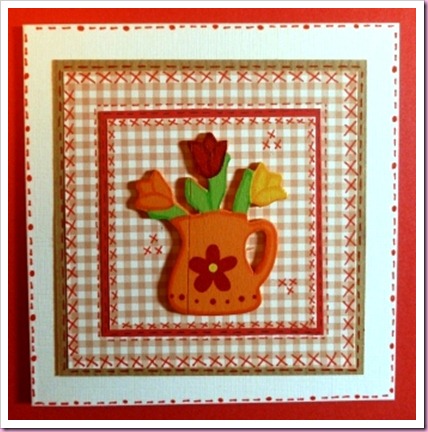 Gingham watering can card