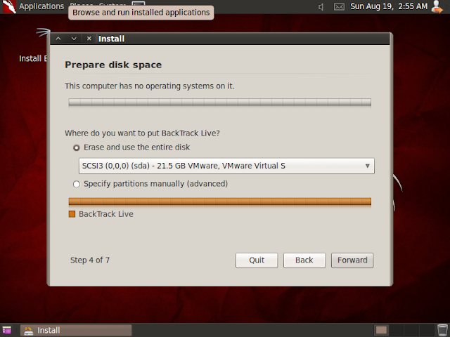 Installing backtrack 5 R3 Installing backtrack 5 R3