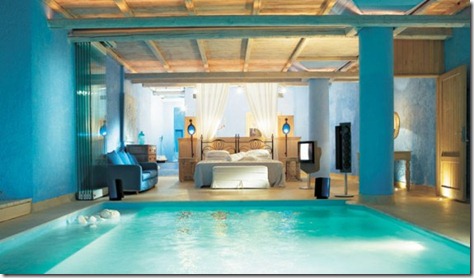 Hotal Pool of Blue Bedroom Design