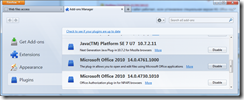 Plugin Microsoft Office 2010
