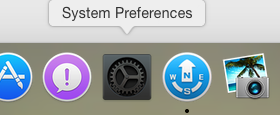 OS X Yosemite Dock showing System Preferences