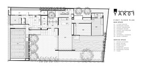 Casa YAK01 Tailandés / Ayutt y Associates Design plano-planta-baja-casa-moderna-YAK01-de-Ayutt-y-Associates-Design
