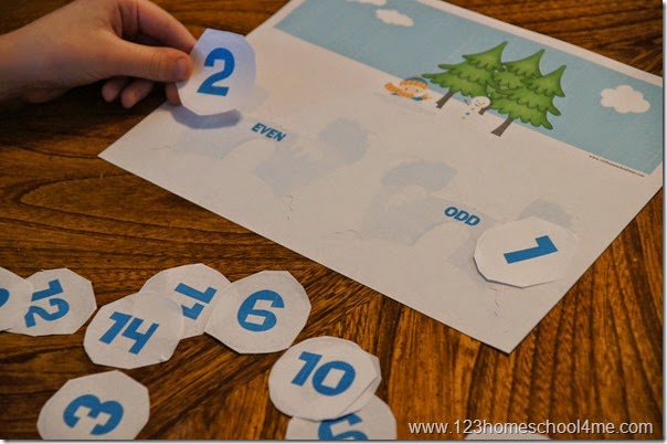 Practicing sorting even and odd numbers free printable for kindergarten 1st grade 2nd grade 3rd grade