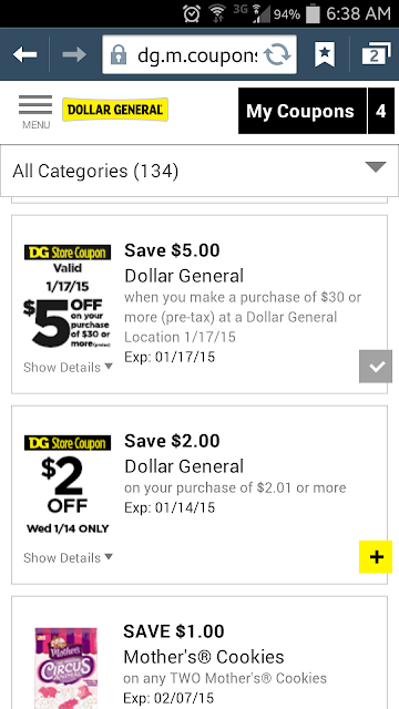 My dollar general coupons
