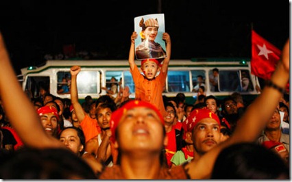 Burma by-election celebrations