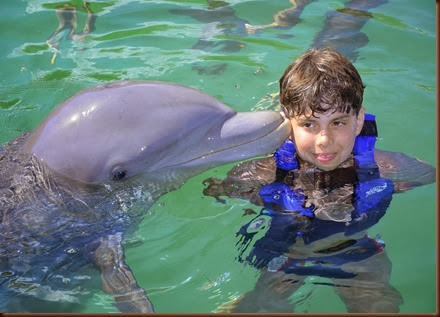 Mergulhando com golfinhos em Xel Ha, México
