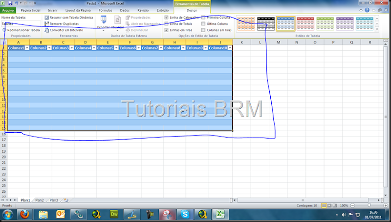 TutoriaisBRM: Como criar planilhas no Excel